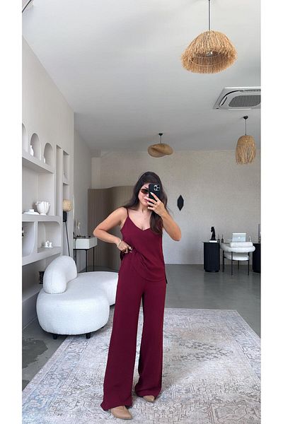 Buket Teke Burgundy Rope Strap Basic Tiril Set
