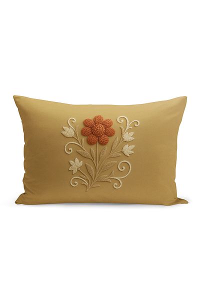 Bertille Home Husă de pernă imprimată digitală pe două părți (aspect de model de broderie Punch/Punch)