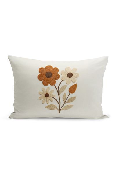 Bertille Home Husă de pernă imprimată digitală pe două părți (aspect de model de broderie Punch/Punch)