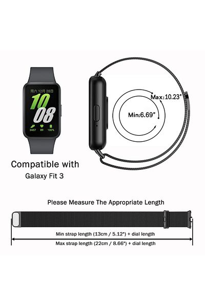 O Ozone Samsung Galaxy Fit 3 | Milanese Loop Band | Black