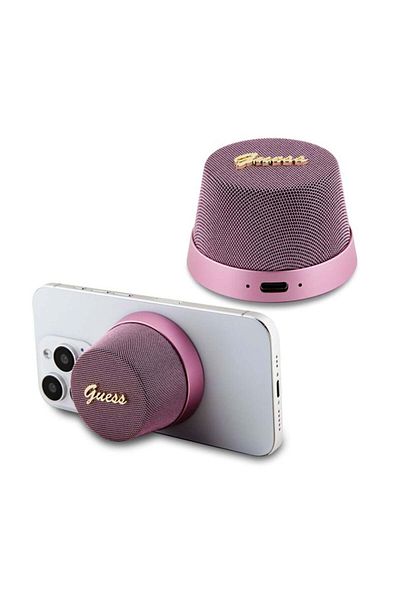 Guess Magnetic Script Portable Speaker (GUWSC3ALSMK), Bluetooth 5.3, 12h autonomy, Pink, 60x60x40mm