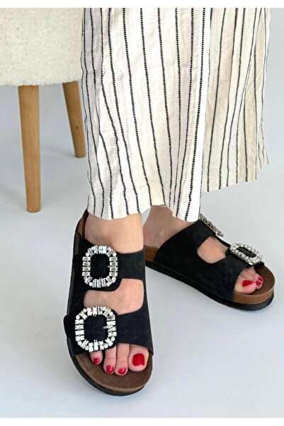 TOGET Eli̇pos Daily Wear Women's Stone Detail Slippers Beach Pool