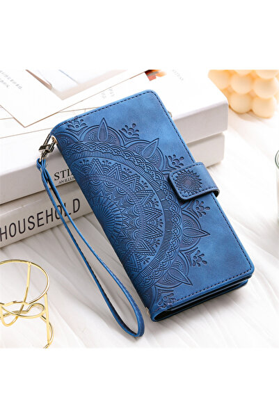 Choice جراب وحزام لهاتف Galaxy S24 أو S25 جراب جلدي أزرق قابل للطي لهاتف Sams...