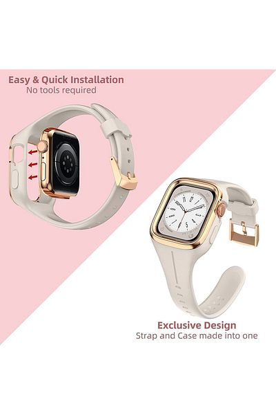 O Ozone Silicone Sports Band For Apple Watch Band 41mm 40mm 38mm -White