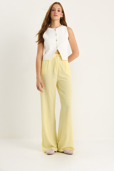 Bianco Lucci Women's High Waist Ayrobin Fabric Palazzo Pants 3957 60281083