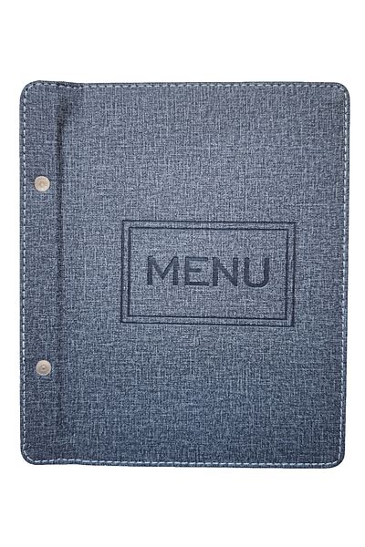 ankara menü A5 23X15 cm Blue Thermo Leather Menu Container – Transparent Acetate, Handcrafted Production