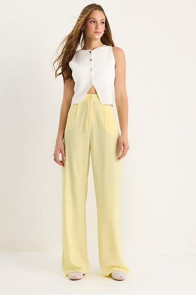 Bianco Lucci Women's High Waist Ayrobin Fabric Palazzo Pants 3957 60281083