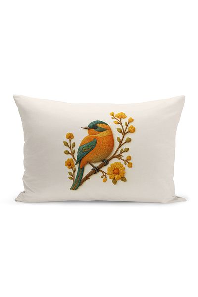Bertille Home Husă de pernă imprimată digitală pe două părți (aspect de model de broderie Punch/Punch)