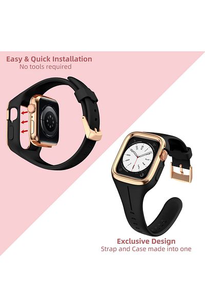 O Ozone Silicone Sports Band For Apple Watch Band 41mm 40mm 38mm - Black