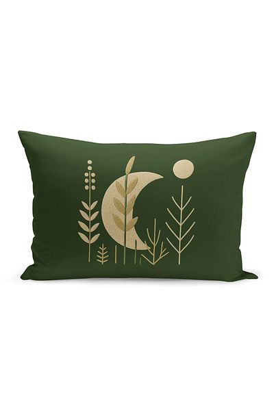 Bertille Home Husă de pernă imprimată digitală pe două părți (aspect de model de broderie Punch/Punch)