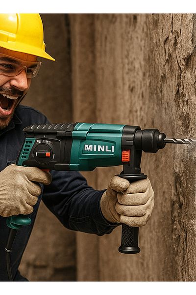 MINLI 26mm Rotary Hammer Drill | 800W Heavy-Duty for Concrete & Stone –High-Speed Performance