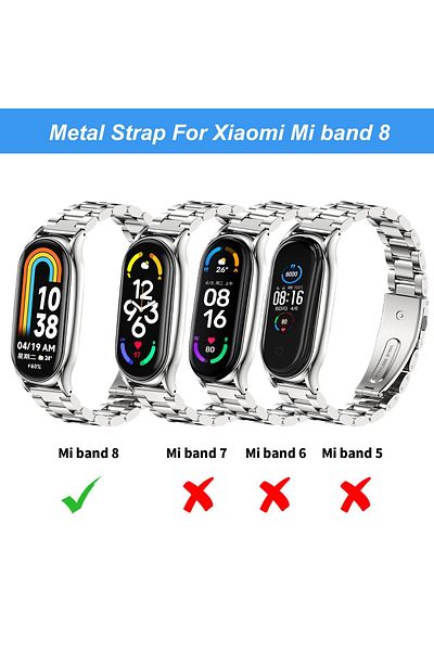 O Ozone Metal Watch Strap For Xiaomi Mi Band 8 / Xiaomi Smart Band 8 - Black