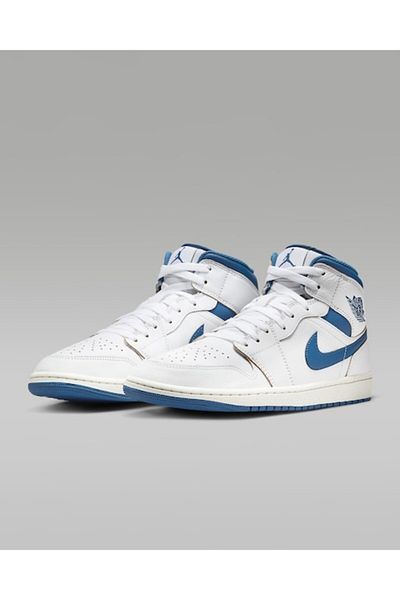 Nike Sneakers Barbati, Nike, Air Jordan 1 Mid SE, Piele naturala, Alb, 44 EU