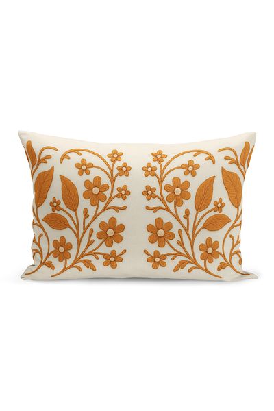 Bertille Home Husă de pernă imprimată digitală pe două părți (aspect de model de broderie Punch/Punch)