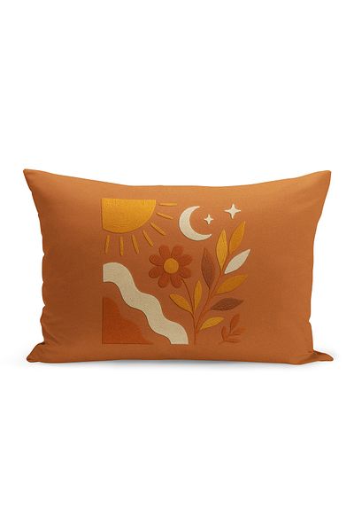 Bertille Home Husă de pernă imprimată digitală pe două părți (aspect de model de broderie Punch/Punch)
