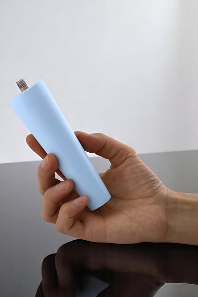 GLASWEN 8 bucăți picioare din lemn 12 cm albastru deschis cu dispozitive de fixare cu șuruburi M8 pentru mobilier scaun canapea picior de susținere