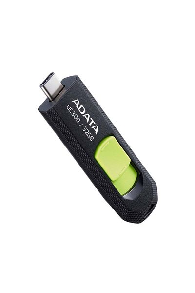 Adata Usb-c Flashdrive Memory Stick, 32gb, 100mb/s, Uc300, Green Black