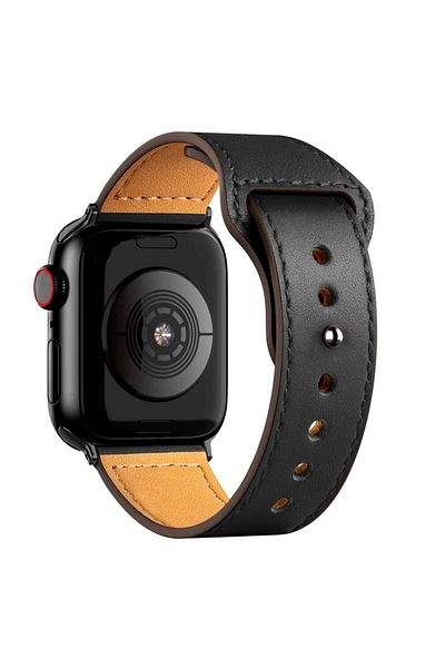 O Ozone Apple Watch 41mm / 40mm / 38mm | Leather Watch Band Strap | Black