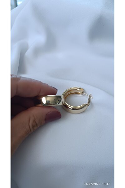 ARİ TAKI Kalın Gold çelik halka küpe