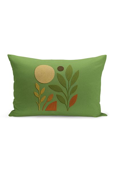 Bertille Home Husă de pernă imprimată digitală pe două părți (aspect de model de broderie Punch/Punch)