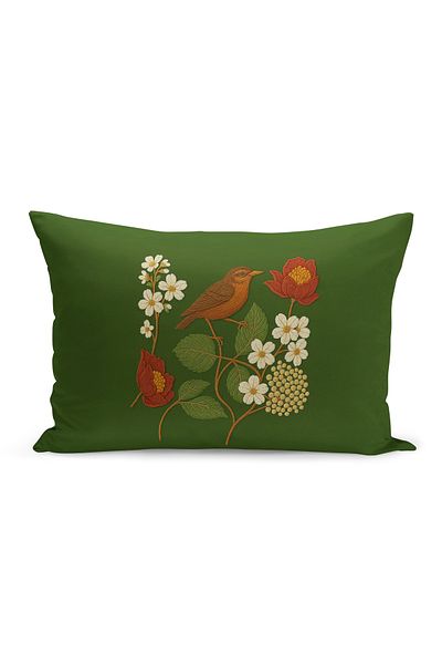 Bertille Home Husă de pernă imprimată digitală pe două părți (aspect de model de broderie Punch/Punch)