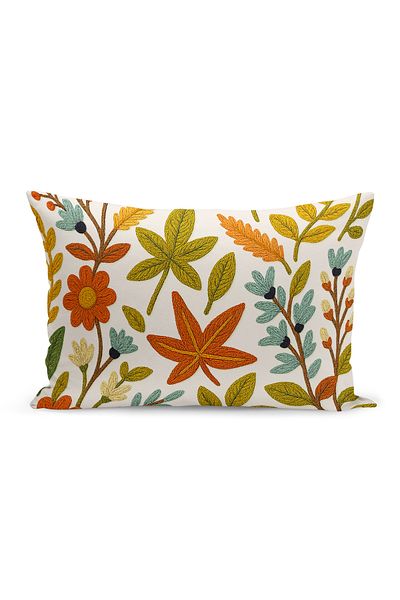 Bertille Home Husă de pernă imprimată digitală pe două părți (aspect de model de broderie Punch/Punch)