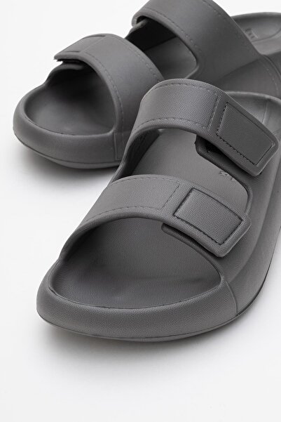 CCWAY AYAKKABI Men's Velcro Slippers Smoked