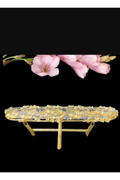 AZADE BAKIR Brass Multi-Flower Single Layer Glass Presentation Bowl