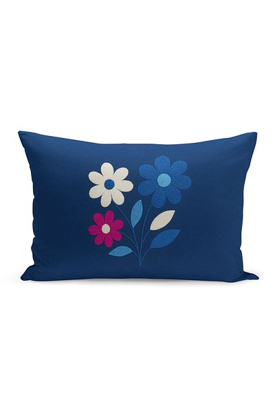 Bertille Home Husă de pernă imprimată digitală pe două părți (aspect de model de broderie Punch/Punch)