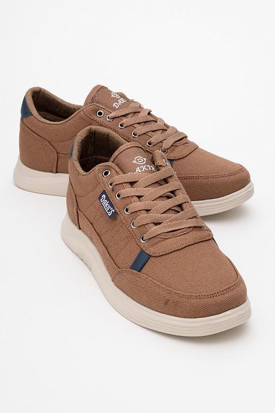 CCWAY AYAKKABI Men's Lace-Up Denim Sports Shoes Mink