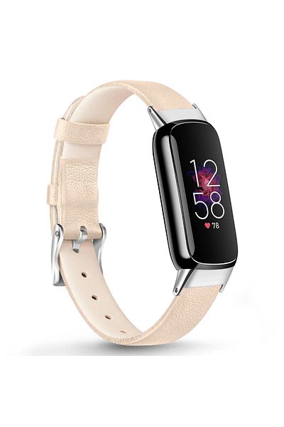 O Ozone Leather Strap For Fitbit Luxe Strap - Beige
