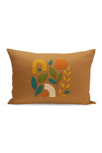 Bertille Home Husă de pernă imprimată digitală pe două părți (aspect de model de broderie Punch/Punch)
