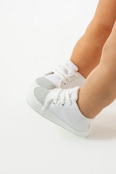 yummy kids First Step Non-Slip Sole Lace-Up Glitter Detail Comfortable Baby Girl Shoes Booties