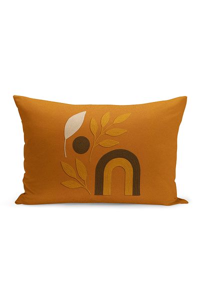 Bertille Home Husă de pernă imprimată digitală pe două părți (aspect de model de broderie Punch/Punch)