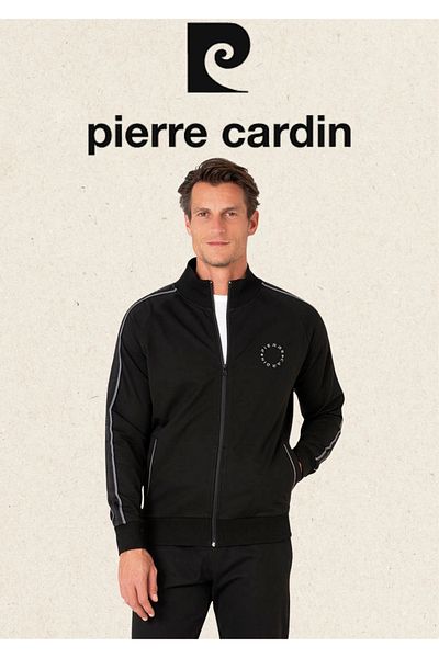 Pierre Cardin Men's Clothing Regular Fit Zippered Sleeve Line Detailed Cotton Tracksuit Set L1.Pc.004.71.30