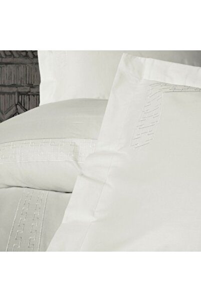 Cotton Box Luxury bed linen with satin embroidery, duvet cover 200x220cm, CottonBox, Luxe Ecru