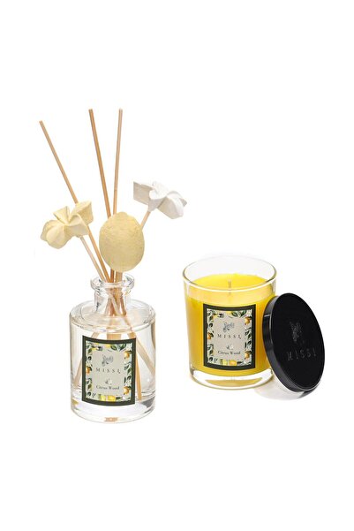 Missi Limon Çiçeği Oda Kokusu ve Vegan Mum Hediye Seti