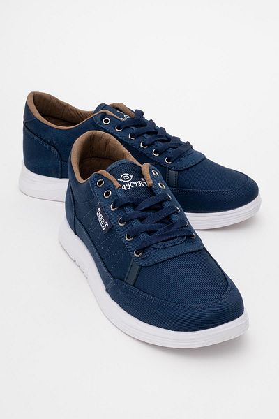 CCWAY AYAKKABI Men's Lace-Up Denim Sports Shoes Blue White