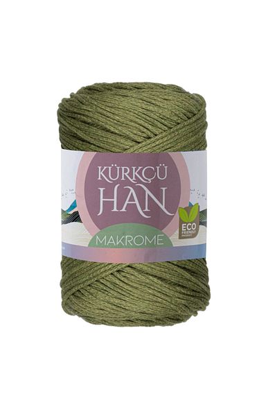 Kürkçü Han Premium Macrame Σχοινί 3mm 200gr 120m, 85% Αναγεννημένο Βαμβακερό Σχοινί Πλεξίματος - Πράσινο