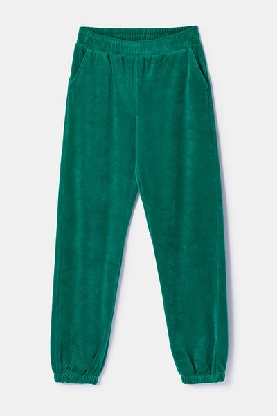 Woody Pijamale de damă din catifea-Bfc - 745-verde