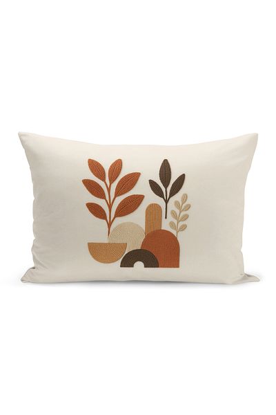 Bertille Home Husă de pernă imprimată digitală pe două părți (aspect de model de broderie Punch/Punch)