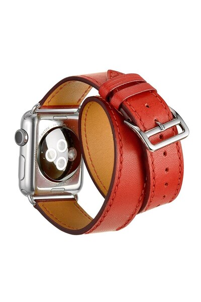 O Ozone Apple Watch Ultra 49mm / 45mm / 44mm / 42mm | PU Leather Band | Red