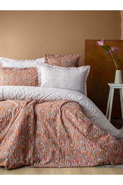 BED LİNE Senses Leros Complete Set Terracotta Single