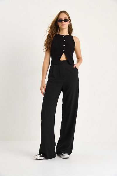 Bianco Lucci Women's High Waist Ayrobin Fabric Palazzo Pants 3957 60281083