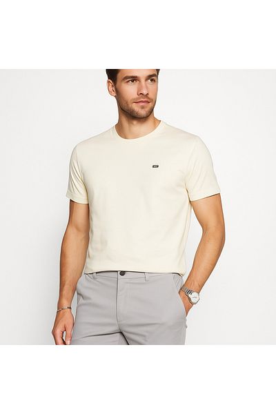 UOMOPARK 2772 Soft Touch Basic - Men's Ecru Color Relax T-Shirt