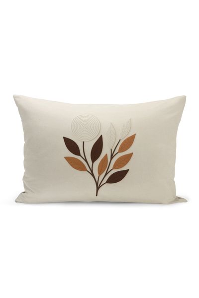 Bertille Home Husă de pernă imprimată digitală pe două părți (aspect de model de broderie Punch/Punch)