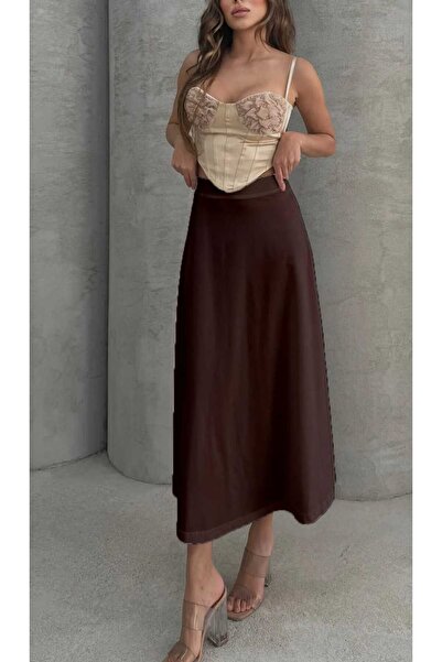 Pupa Puf Scuba Kloş Beli Lastikli Uzun Etek