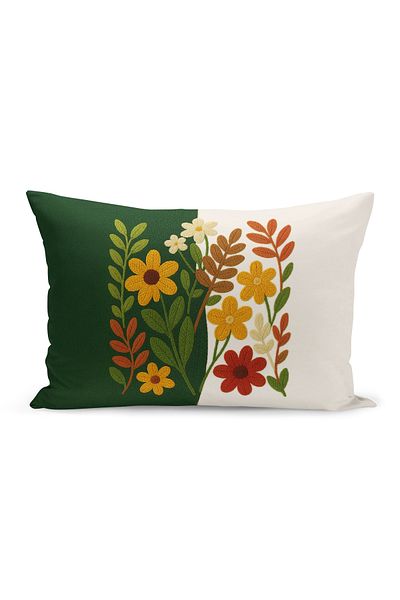 Bertille Home Husă de pernă imprimată digitală pe două părți (aspect de model de broderie Punch/Punch)