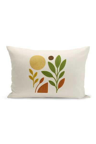 Bertille Home Husă de pernă imprimată digitală pe două părți (aspect de model de broderie Punch/Punch)