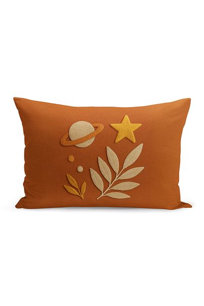 Bertille Home Husă de pernă imprimată digitală pe două părți (aspect de model de broderie Punch/Punch)